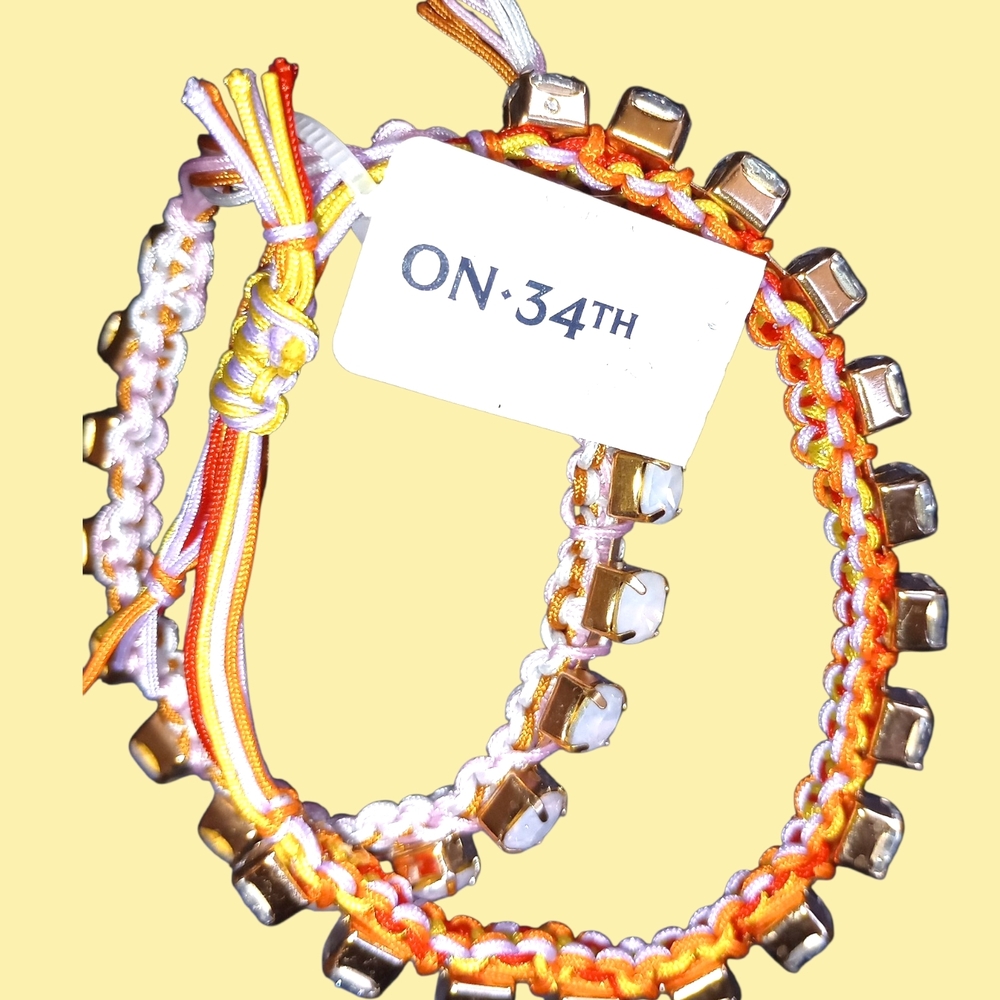 ON 34th Rhinestone Friendship Bracelet Set NWT Slider Style $49.50 MSRP - Picture 4 of 6
